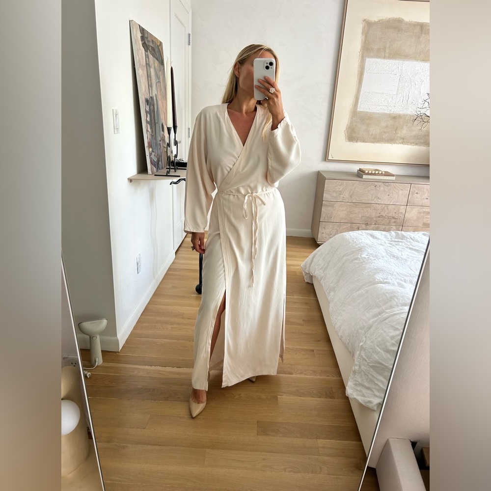 Raey Ivory Maxi Wrap Dress Size Small Or UK 10